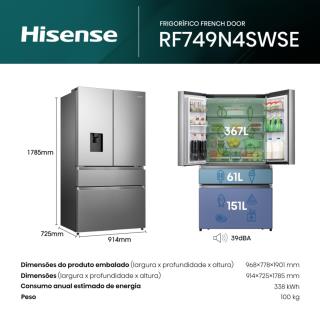 HISENSE - Side by Side RF749N4SWSE