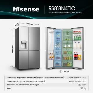 HISENSE - Side by Side RS818N4TIC