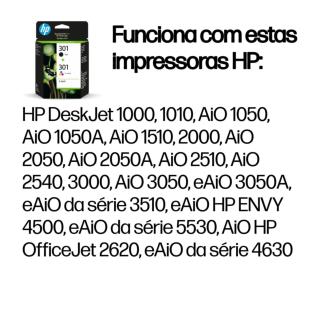 HP - Tinteiro 301 COMBO 2-PACK N9J72AE