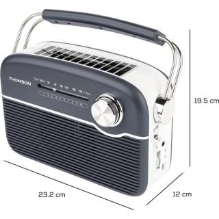 THOMSON - Radio BT Vintage Solar Vermelho RTS450BTG