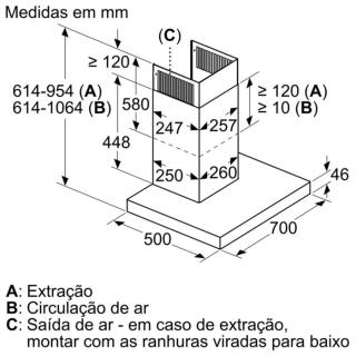 BOSCH - Chaminé Parede Série6 DWB77CM50
