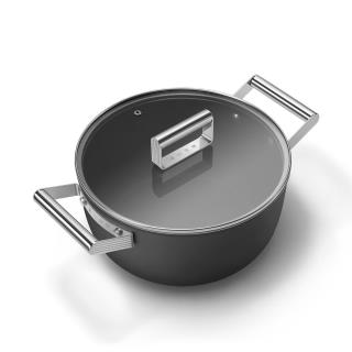 SMEG - Caçarola alta 24cm Preta CSF2412BLM