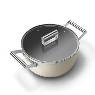 SMEG - Caçarola alta 24cm Creme CSF2412CRM