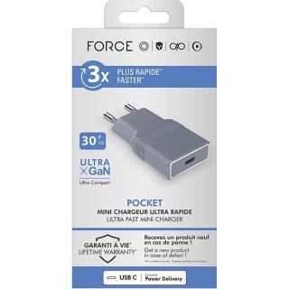 FORCE POWER - Carregador de Bolso Ultra Slim USB-C Ultragan 30W F152530