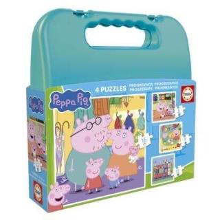 EDUCA - Puzzle Maleta Progressivos Peppa Pig 6-9-12-16  20328
