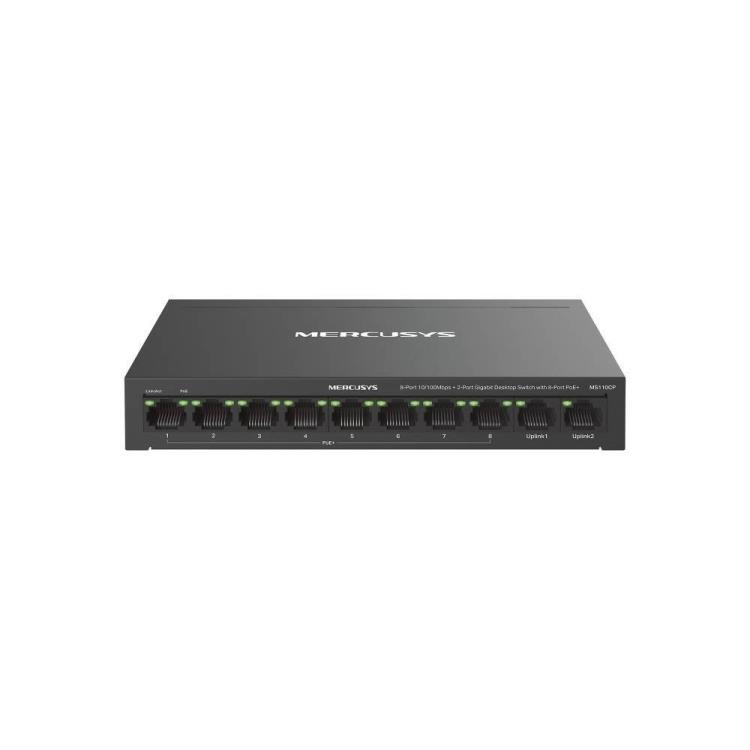 MERCUSYS - Switch 8 Portas PoE+ 10/100Mbps + 2 Portas Gigabit UnManaged MS110CP