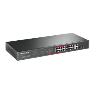 MERCUSYS - Switch 16 Portas PoE+ 10/100Mbps + 2 Portas Gigabit + 2 Portas SFP UnManaged Rackmount MS118CP