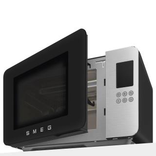 SMEG - Microondas Preto Mate 29L Collezione MOC01BLMEU