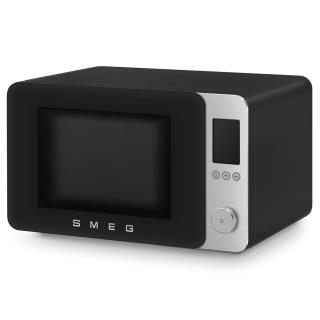 SMEG - Microondas com Forno Preto Mate 27L Collezione MOC02BLMEU