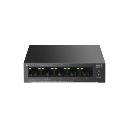 TP-LINK - Switch 5-Port Gigabit Desktop with 4-Port PoE+ LS105GP