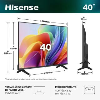 HISENSE - LED Smart TV Full HD 40A4S