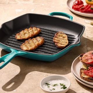 LE CREUSET - Frigideira Quadrada Signature Grill 26cm Blue Riviera 20183260990422