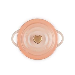 LE CREUSET - Mini Cocotte 10cm Pomo Coração Dourado Peche 81901104230303
