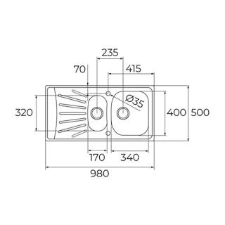 TEKA - Lava-Loiças STARBRIGHT 60 E-XP 1½C 1E Easy 115150001