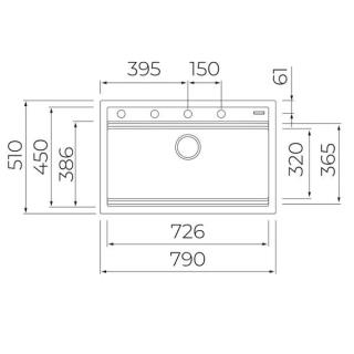 TEKA - Lava-Loiças NOVA 80 WS-TG 1C BLACK  Maestro 115230057