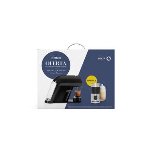 DELTA-Q - Máq. Café Preta + Batedor de Leite QIT ICONIQ + MILQ