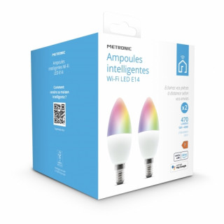METRONIC - Pack 2 Lampadas Inteligente Led RGB Wi-Fi E144 5W (Pack de 2) 495740