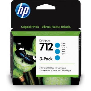 HP - Tinteiro 712 3-Pack 29ml Cyan 3ED77A