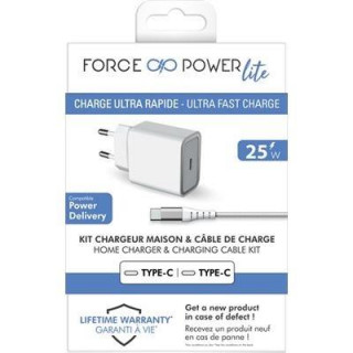 FORCE - Carregador  25W PD+ USB-C/USB-C F149366